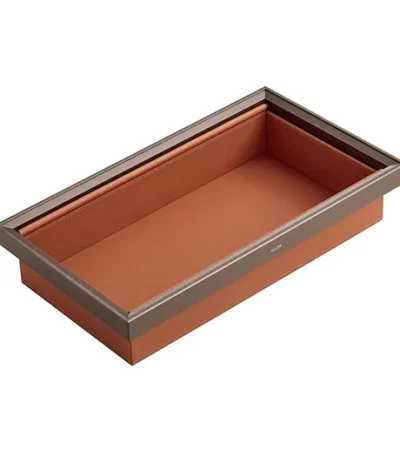 کشو لباس سبد چرم عرض 768-760 میلی‌متر موکا رونیا مدل 6090280 سری رالفی